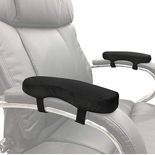 BJ-SHOP Almohadilla para Reposabrazos de Silla de Oficina Cubierta de Apoyabrazos para Silla de Oficina Almohada Ergonómica de Espuma con Memoria (Negro)