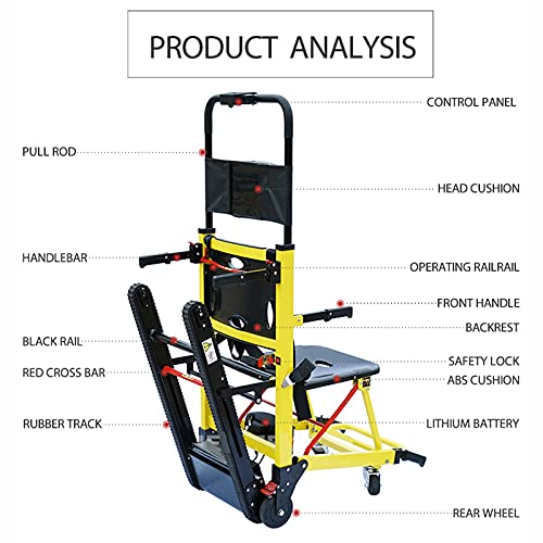 BJH Carrito Ligero Sillas de Ruedas auxiliares Silla de Ruedas eléctrica compacta Plegable Silla de Ruedas móvil Salvaescaleras Ajustable Carros utilitarios de Asistencia para Caminar