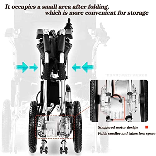 BJH Silla de Ruedas eléctrica Plegable, para discapacitados, Carrito Plegable, Scooter para discapacitados, Capacidad de acción compensatoria, Silla eléctrica, Viaje fácil