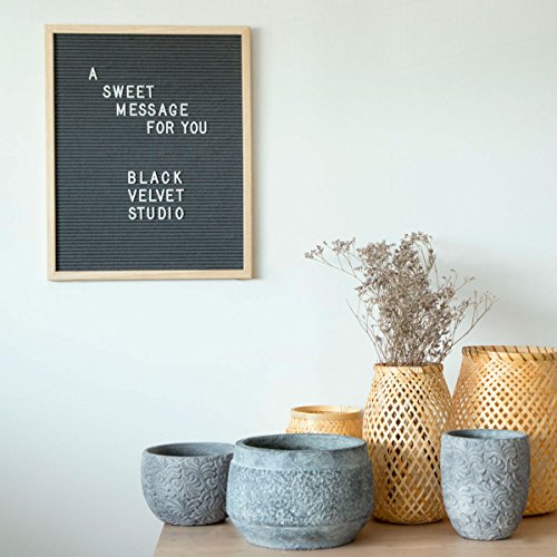 Black Velvet Studio Tablero Letras Word, Madera y Fieltro, Color Natural y Gris, Rectangular,149 Letras, 50x40x3 cm.