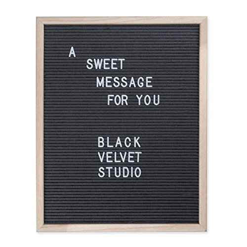 Black Velvet Studio Tablero Letras Word, Madera y Fieltro, Color Natural y Gris, Rectangular,149 Letras, 50x40x3 cm.