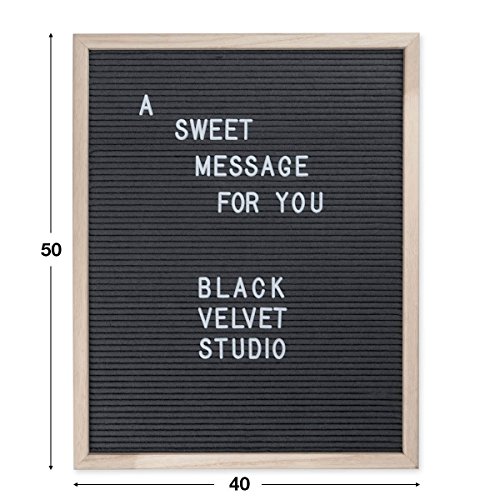 Black Velvet Studio Tablero Letras Word, Madera y Fieltro, Color Natural y Gris, Rectangular,149 Letras, 50x40x3 cm.