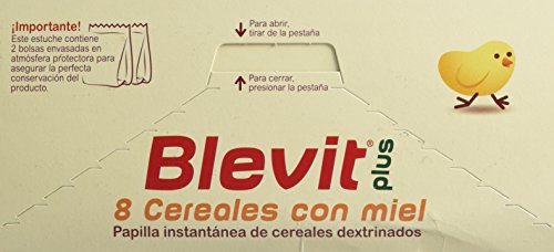 Blevit Plus 8 Cereales con Miel - Paquete de 2 x 500 gr - Total: 1000 gr