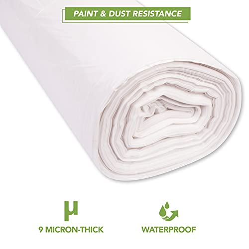 BLOSTM Rollos de Plastico Protector - 2 Plasticos para Cubrir Muebles y Alfombra, Plastico Cubretodo Exterior Impermeable 2m x 50m - 2 PIEZAS