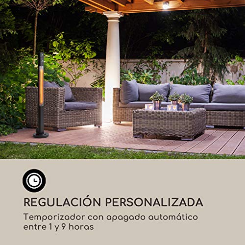 blumfeldt Heat Guru Plus - Calefactor Exterior, 2000 W, Calefactor de Exterior eléctrico con oscilación 60°, Calefactor Exterior Infrarrojos programable 9h, IR ComfortHeat, 3 Niveles, Negro