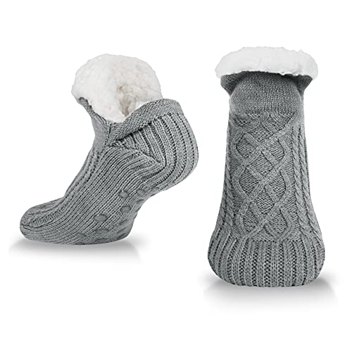 BLURBE Calcetines Mujer Antideslizantes Invierno-Gruesos Calcetines Térmicos,Calcetines para Casas con Forro Polar Mullidos Cálidos con Flexibilidad