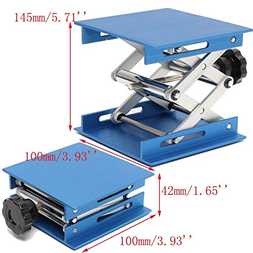 bobotron Mesa elevadora de aleación de aluminio de 100 cm con tijeras, plataforma elevadora plegable, para control de talón, perfecto para el trabajo, experimentos físicos, químicos y biológicos