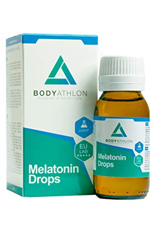 Bodyathlon –Melatonina pura gotas– Rápida conciliación del sueño –Efecto rápido y duradero- Sueño profundo y reparador – Duerme bien- Fácil dosificación – Sabor limón – Producto Vegano