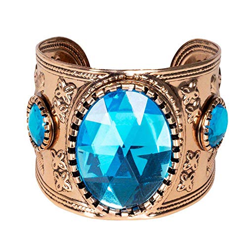 Boland 64425 64425 Pulsera Topaz of Nile, oro y turquesa, joya de fantasía, brazalete con piedras preciosas, Egipterina, Cleopatra, carnaval, fiesta temática, Halloween, mujer, talla única