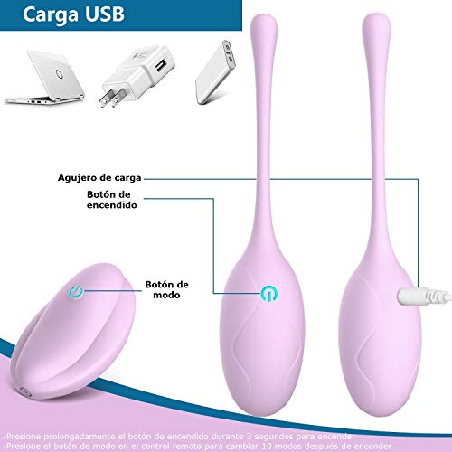 Bolas Chinas Set para Apretar y Fortalecer el Control de la Vejiga y los Músculos del Suelo Pélvico Ejercicio Kegel Control a Distancia