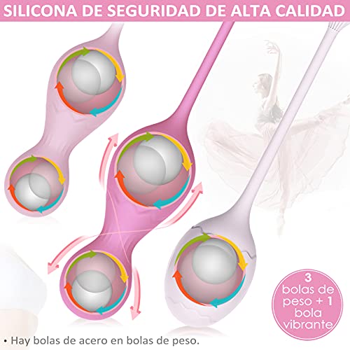 Bolas Chinas Suelo Pelvico de la Salud, 4 en 1 Bolas Chinas para Fortalecer el Musculo Pélvico, para principiantes y avanzados Ejercicio de Kegel Control de la vejiga Músculo pélvico, Púrpura