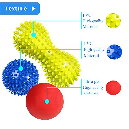 Bolas de Masaje - RIGHTWELL 3 pack Pelota Masaje de Pies y Manos para liberacion miofascial, Fascitis Plantar, Aliviar Dolor Muscular
