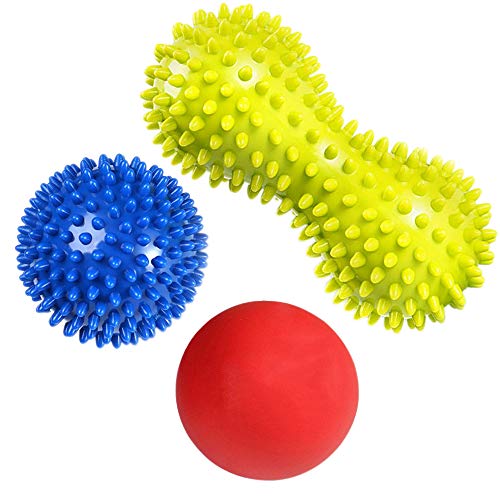 Bolas de Masaje - RIGHTWELL 3 pack Pelota Masaje de Pies y Manos para liberacion miofascial, Fascitis Plantar, Aliviar Dolor Muscular