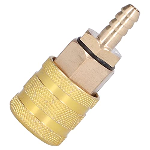 BOLORAMO Conector de Bomba de Aire, Mandril de neumático de 6,5 mm Material de Cobre Resistente y Duradero Tamaño Compacto con válvula de neumático Estadounidense para medir la presión de inflado