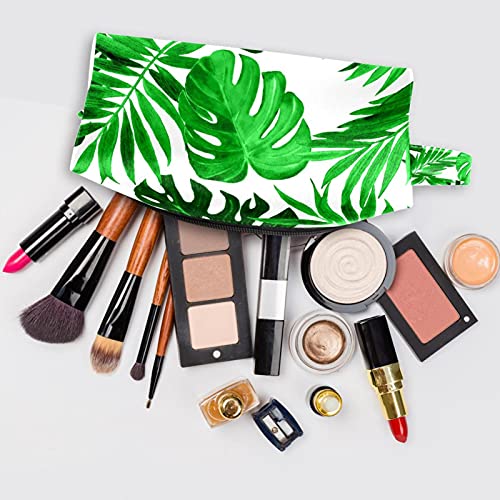 Bolsa de cosméticos Bolsas de Maquillaje de Viaje portátiles Estuche de lápices Organizador de artículos de tocador para Mujeres niñas Palm y Monstera