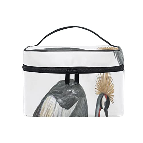 Bolsa de cosméticos Grúa coronada Africana y grúa de Cabezas Rojas con asa Superior portátil Bolsa de Maquillaje para Adultos, Mujeres y niñas, Viajes de 9x6,2x6,5 Pulgadas