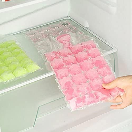 Bolsa de cubitos de hielo desechable,Bolsa Para Cubitos de Hielo,Bolsa Para Hielo Para Bebidas Frías:50 moldes de cubitos de hielo, que se pueden sellar automáticamente para cócteles,bebidas,cocina