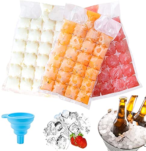 Bolsa de cubitos de hielo desechable,Bolsa Para Cubitos de Hielo,Bolsa Para Hielo Para Bebidas Frías:50 moldes de cubitos de hielo, que se pueden sellar automáticamente para cócteles,bebidas,cocina