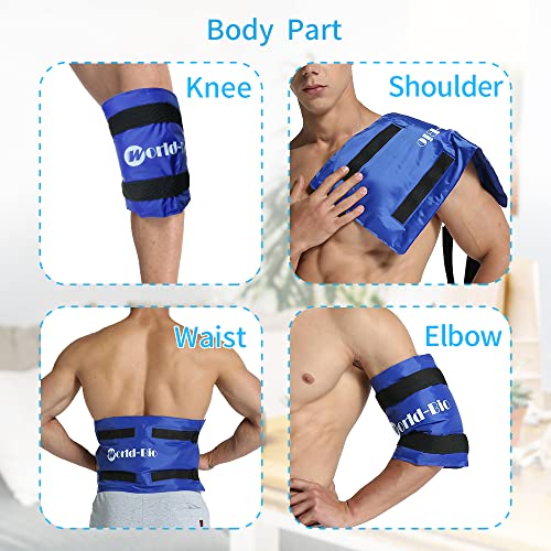 Bolsa de hielo de gel multiuso reutilizable para compresas calientes y frías,Con banda de compresión,Ideal para lesiones de pierna para un rápido alivio del dolor de rodilla,espalda,hombro y tobillo