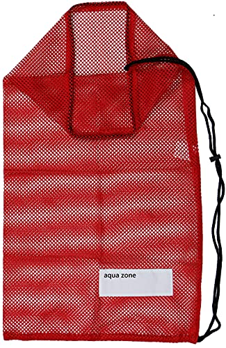 Bolsa de malla con cordón para equipamiento deportivo, para natación, playa, buceo, viajes o gimnasio, Rojo