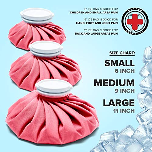 Bolsa Frio y Calor para Lesiones Desarrollada por Médicos - Saco Térmico para Introducir Hielo o Agua Caliente - Reutilizable y Resistente al Agua - Color Rosa Tamaño Pequeño 15 cm