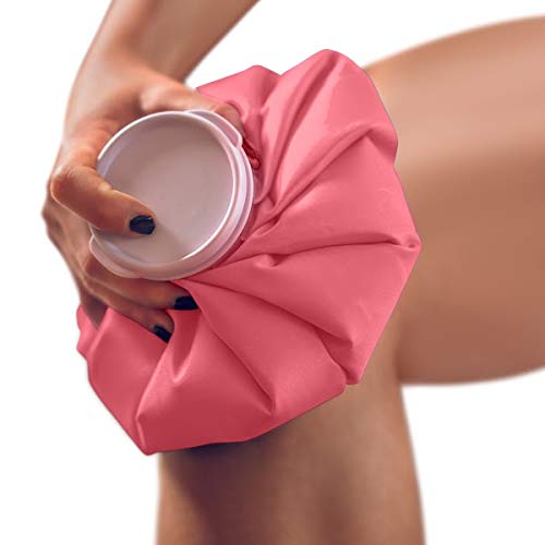 Bolsa Frio y Calor para Lesiones Desarrollada por Médicos - Saco Térmico para Introducir Hielo o Agua Caliente - Reutilizable y Resistente al Agua - Color Rosa Tamaño Pequeño 15 cm