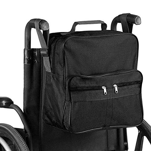 Bolsa Silla De Ruedas, Ayuda A La Movilidad Vespa Mochila para Ancianos, Discapacitados Mayores -Hacer Su Silla De Ruedas Manos Libres Mochila Bolsa/Mochila Scooter Universal,Negro