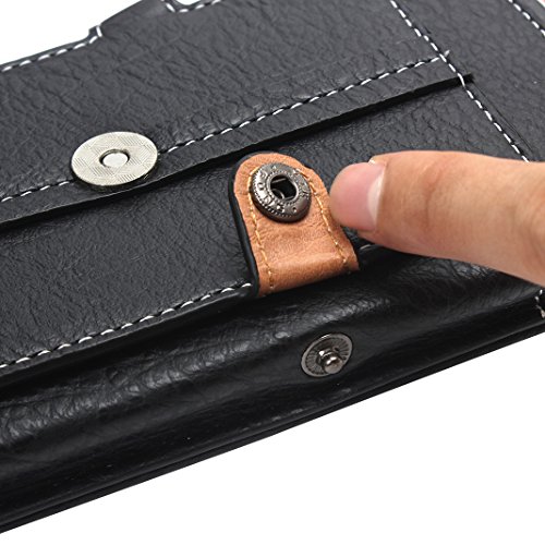 Bolsas de Cuero con Clip de Cinturón, Moon mood 6.3" Negro Funda de Piel Funda para Cinturón Clip Cinturón Caso Hombre Cartera Carcasa Case Protectora Pouch Bag para Teléfono Móvil iPhone XS Max