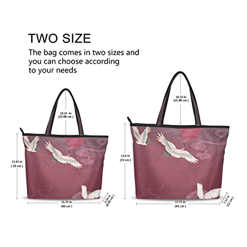 Bolsas de hombro Bolsa de asas de asas Nube japonesa Grúa púrpura Grúa Retro bolsos para Madre Mujeres Chicas Ladies Student Light Weight Strap Purse Comprar