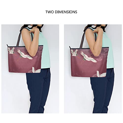 Bolsas de hombro Bolsa de asas de asas Nube japonesa Grúa púrpura Grúa Retro bolsos para Madre Mujeres Chicas Ladies Student Light Weight Strap Purse Comprar