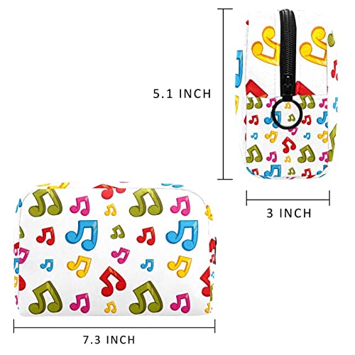 Bolso cosmético colorido del tema de las notas de la música para las mujeres, bolso espacioso adorable del retrete del viaje de