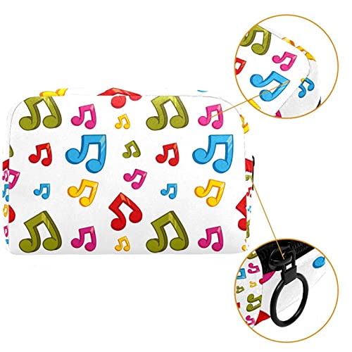 Bolso cosmético colorido del tema de las notas de la música para las mujeres, bolso espacioso adorable del retrete del viaje de