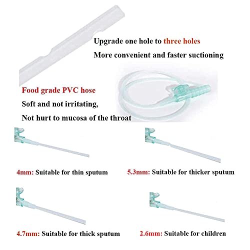Bomba de succión de esputo manual 125 ml con 20 catéteres blandos, aspirador de máquina de la secreción de mucosidad de flema portátil para ancianos y niños