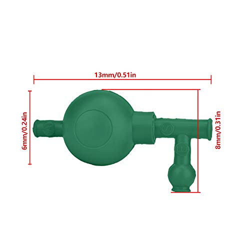 Bombilla de succión de goma para laboratorio, llenadora de pipetas cuantitativas de presión segura con 3 válvulas para laboratorios industriales y minerales, agrícola(verde)