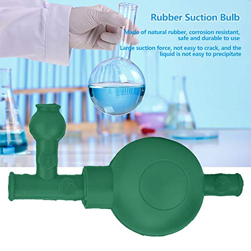 Bombilla de succión de goma para laboratorio, llenadora de pipetas cuantitativas de presión segura con 3 válvulas para laboratorios industriales y minerales, agrícola(verde)