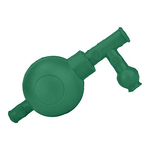 Bombilla de succión de goma para laboratorio, llenadora de pipetas cuantitativas de presión segura con 3 válvulas para laboratorios industriales y minerales, agrícola(verde)