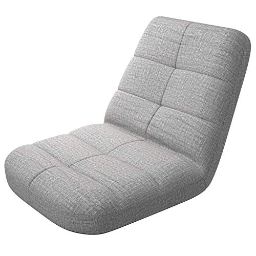 bonVIVO Sillas Plegables - Acolchadas cómodas para Leer Uso Sofa Suelo, Sillon habitacion o Silla meditacion reclinable para Relax en Color Azul y Gris