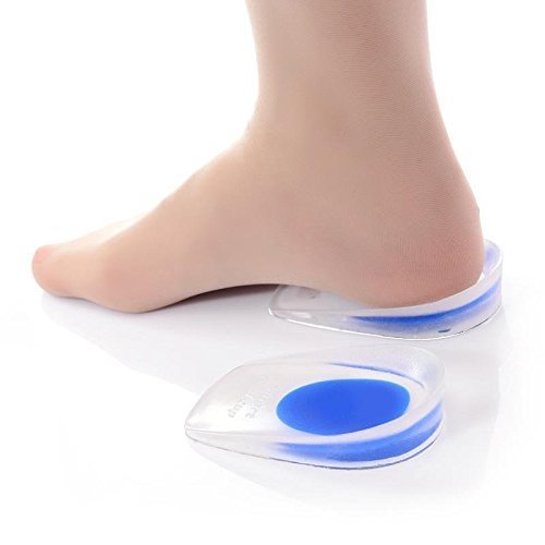 BOOLAVARD par de tacones de Gel de silicona en 100% silicona de grado médico hueso del talón medio, Plantar espina para aparatos ortopédicos