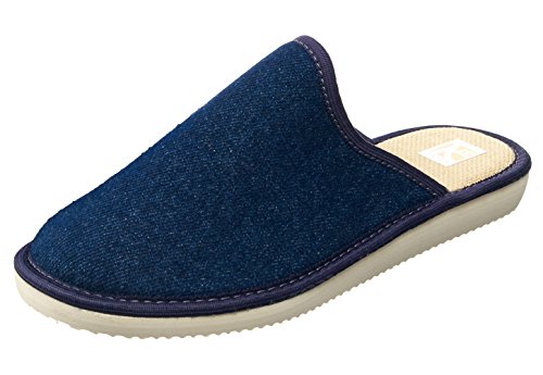 Bosaco - Zapatillas de estar por casa de Material Sintético para hombre Multicolor azul vaquero