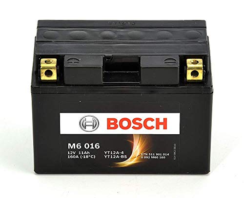 Bosch M6016 Batería motocicleta YT12A-4 / YT12A-BS - 12 V AGM 11A/h-140A