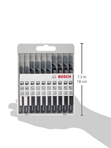 Bosch Professional Set con 10 hojas de sierra de calar Basic for Wood (para madera, accesorios de sierra de calar)