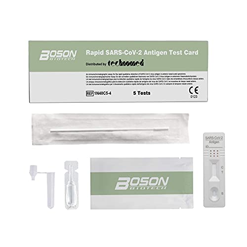 Boson Biotech - Test Nasal de Antígenos para la Detección de SARS CoV-2 (Pack de 5 unidades). Test para la Detección de la Covid-19