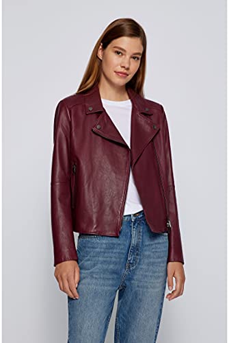 BOSS C_saleli1 Chaqueta de Cuero, Dark Red602, 38 para Mujer