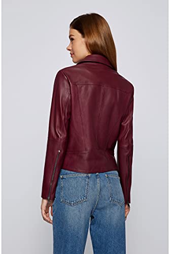 BOSS C_saleli1 Chaqueta de Cuero, Dark Red602, 38 para Mujer