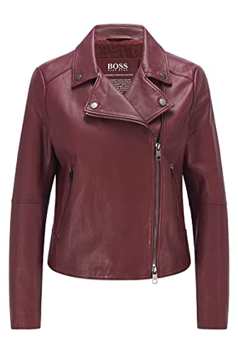 BOSS C_saleli1 Chaqueta de Cuero, Dark Red602, 38 para Mujer