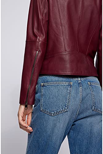 BOSS C_saleli1 Chaqueta de Cuero, Dark Red602, 38 para Mujer