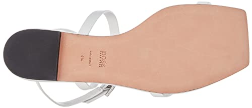 BOSS Lily Flat Inf-C, Sandalia Mujer, Open White114, 37 EU