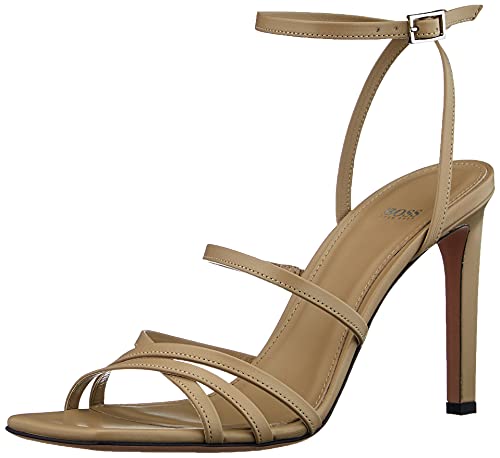 Boss Lily Sandal 90-C, Sandalia con talón Mujer, Medium Beige266, 40 EU