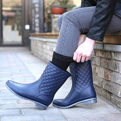 Bota Agua Mujer Jardín Trabajo Lluvia Botas Antideslizante Wellington Boots Azul 40