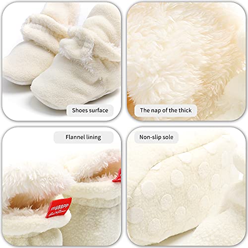 Botas de Niño Calcetín Invierno Soft Sole Crib Raya de Caliente Boots de Algodón para Bebés (0-6 Meses, Blanco, Tamaño de Etiqueta 11)